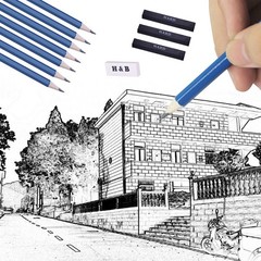H & B 33 Pieces Drawing Pencils Set, Sketching Pencils Set & Drawing Kit, Includ