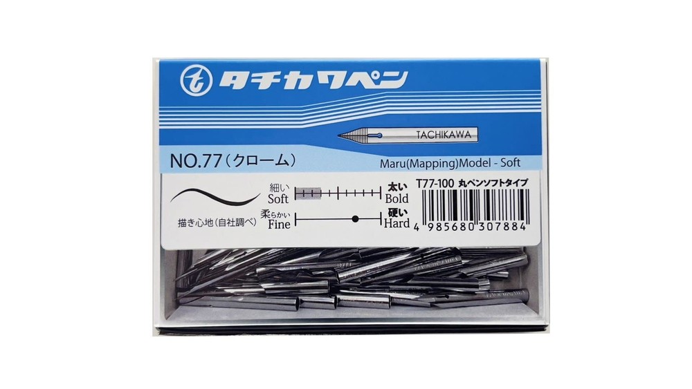 Tachikawa T77 Round Pen Soft Nib, 100 Pieces, T77100