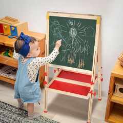Art Easel for Kids Easel, Foldable Toddler Easel for Painting Double Sided White