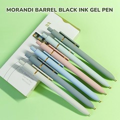 Stylish 6 Pcs Gel Pens with Soft Grip – Black Ink Fine Point for Journaling