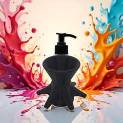 1Pc Black Flower Pouring Cup,Painting Funnel,7 Legs 0.25 Liters,