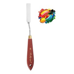 Palette Knife Painting, 8.3″ Stainless Steel, Mahogany Finish(Long Strip)