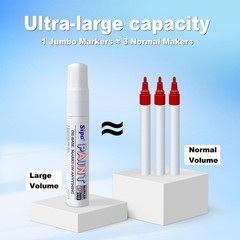 Jumbo White Paint Markers Pens, 2 Pack Oil Based Chisel Tip Permanent Paint