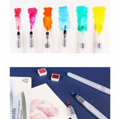 9PCS Practical Water Brush Pens Painting Art Supplies Water Soluble Pencils