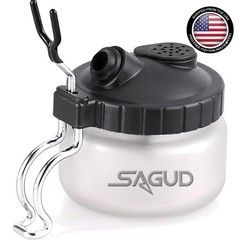 Versatile Glass Airbrush Cleaning Pot with Holder Station for Artists – 4″ Size