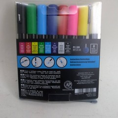 POSCA Water-Based Markers, 8 Assorted Colors, PC-3M, 0.9-1.3mm, New in Box