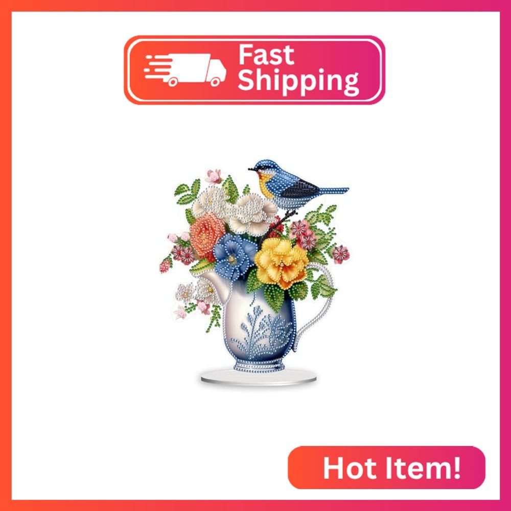 ARTopet DIY Diamond Desktop Ornament Special Shaped Crystal Vase Acrylic Diamond