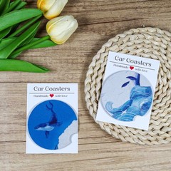 100Pcs Car Coaster Packaging for Selling, Sublimation Car Coasters Cards with 10