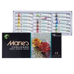 18 PCS Assorted Color Artist Gouache Paint Tubes Highly Pigmented 12ML 0.4 Oz