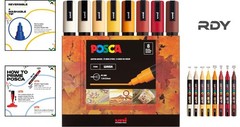8 Medium Warm Tone Paint Markers Set – Non-Toxic & Waterproof for Creatives