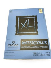 Canson XL Series Watercolor Textured Paper Pad Fold Over, 140 Pound, 9 x 12 Inch