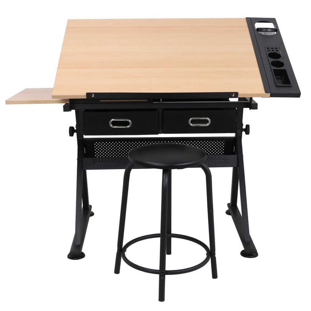 Table 9 Levels Adjustable angle with Stool Arts Crafts Drafting Desk Drawing