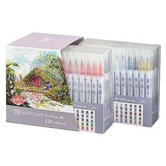 Kuretake RB-6000AT 120V ZIG Clean Real Brush Colored Pens 120 Colors Beautiful