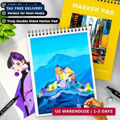 Soucolor Marker Paper Sketchbook,Bleedproof Maker Paper 9″x12″ | Professional Bl