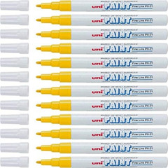 Uni-Paint 63705 PX-21 Oil-Based Paint Marker, Fine Point, Yellow 12-Count