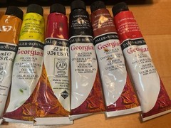 Old Rowney and Winton Oil Paints 15 Tubes & 2 Brushes