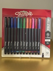 Sharpie Felt Tip Pens, Fine Point Pens 0.4mm 12 Count Colors SHIPS SAME DAY