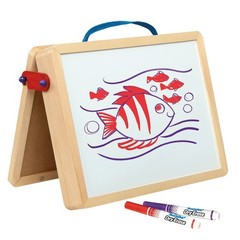 Cra-Z-Art Portable Wood Tabletop Art Easel with Chalkboard and Dry Erase Board
