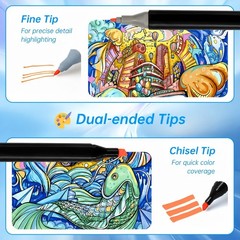 47/169pcs Colors Dual Tip Art Markers Set