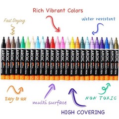 Paint Pens For Rock Painting 48 Pack.write On Anything Paint Pens For Rock Wood