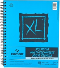 Canson XL Series Mixed Media Pad, Rough Texture, Side Wire, 9×12 9×12, BLUE