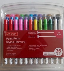 Craft Smart Paint Pens Oil Broad & Medium Line Assorted Colors 36 Piece *NEW*