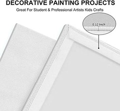 12 Pack Artkey Canvas Boards 8×10 Inch Primed Cotton Panels for Painting Art