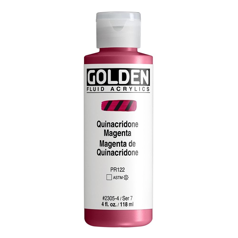 Fluid Acrylics Quinacridone Magenta 4 Oz Bottle Professional Transparent