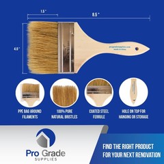 Pro Grade – Chip Paint Brushes – 96 Ea 1.5 Inch Chip Paint Brush Light Brown