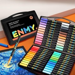 Acrylic Paint Pens 48 Color Liquid Markers Canvas Fabric Glass Wood ENMY Colors