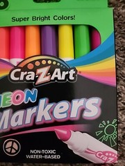 Cra-Z-art Neon Broadline Markers 8 Count (10112) Assorted Non-Toxic Water-based
