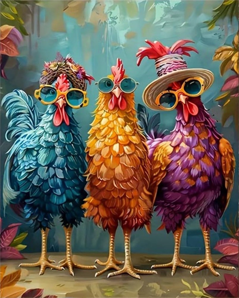 Chicken Paint by Numbers Kits for Adults,Easy Adult Painting by Number on Can…