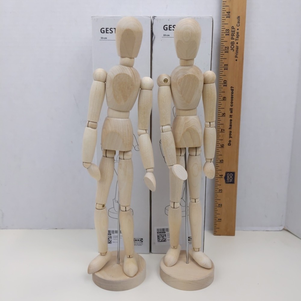 IKEA GESTALTA Wooden Art Mannequin Figure Model Artist Drawing Doll Set of 2