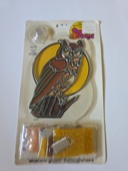 Vintage 1983 Makit & Bakit Owl Suncatcher “Stained Glass” Kit