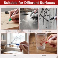 10 Pack Long Nib Marker, 20mm Long Head Deep Hole Markers Waterproof Constructio