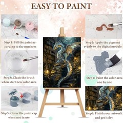 Paint by Numbers Kits for Adults Beginner, Color by Numbers on Canvas Dragon