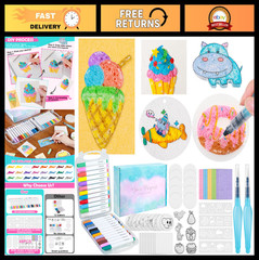 78 Pcs 3D Foam Texture Painting Kit – Puffy Paint, Acrylic Markers, Templates &