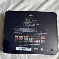 Castle Arts Gold 72 Oil-Based Colored Pencil Set, Multicolor Tin Case