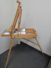 Deluxe Artist French Box Easel Beechwood with METAL DIVIDER & Wooden Palette