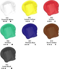 Acrylic Paint Set, 7 Primary Colors – 6×2.02oz/60ml & 1×4.05oz/120ml Titanium…