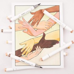 Ohuhu 36 Colors Skin Tone Color Brush with Blender Alcohol illustration Marker