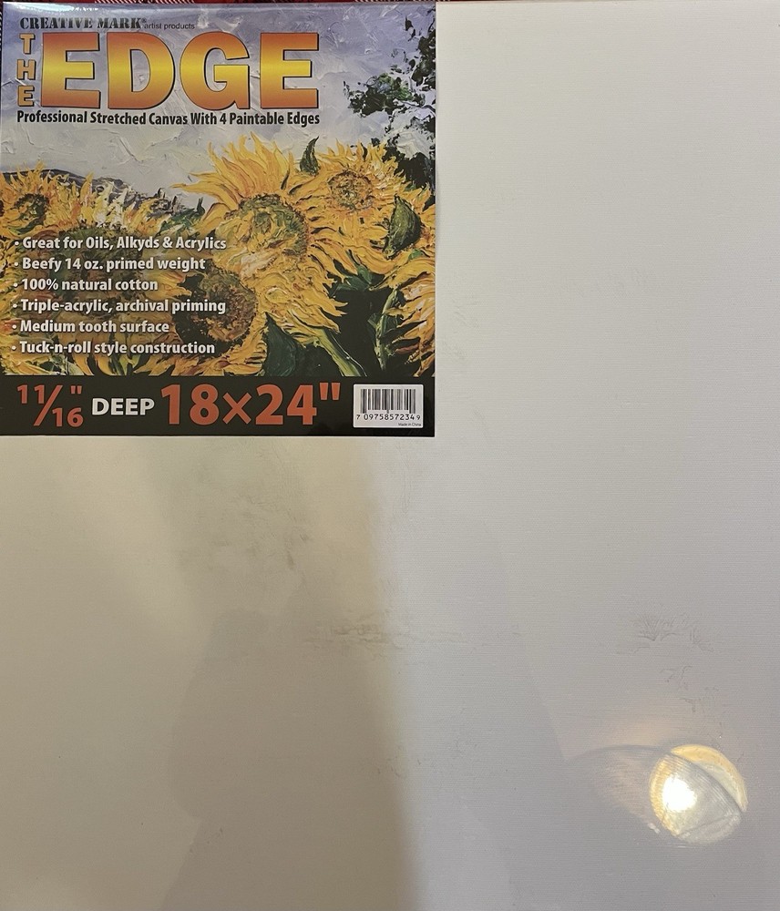 Box of 7 18 X24 X3/4 Stretched Canvas 100% Natural Cotton 4 Paintable Edges.