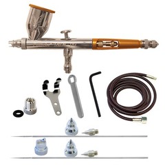 Paasche 1/5 HP Compressor w/ TG-3AS Gravity Feed Airbrush Set & Cleaning Brushes