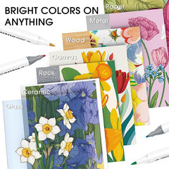 80 Colors Dual Tip Acrylic Markers paint pens for rocks | No bleeding coloring b