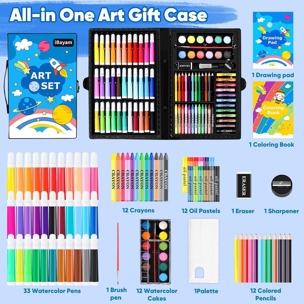iBayam Art Supplies, 149-Pack Drawing Kit Painting Art Set Art Kits Gifts Box, A