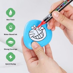 Acrylic Paint Pens 68 Colours Dual Tip 1mm Fine & 0.5-5mm Brush – For Rock