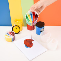 4 Pcs Split Cups for Paint Pouring, Silicone Split Cup Fluid Art Split Cup Resin