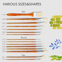 15-Piece Professional Oil Paint Brush Set Natural Hog Bristle No-Shedding