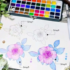 Watercolor Paint Set 72 Colors, Travel Watercolor Set with Watercolor Papers …
