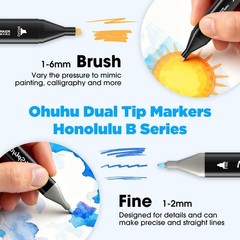 Alcohol Markers Set 80 Colors, Dual Tip Art Marker with Brush Tip & Chisel fo…